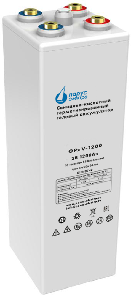 Аккумулятор Парус Электро OPzV-2-1200 ( 1200Ач / 2В ) GEL