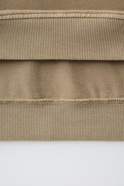 ZARA ОДНОТОННАЯ ТОЛСТОВКА НА МОЛНИИ, ПЕСОЧНЫЙ