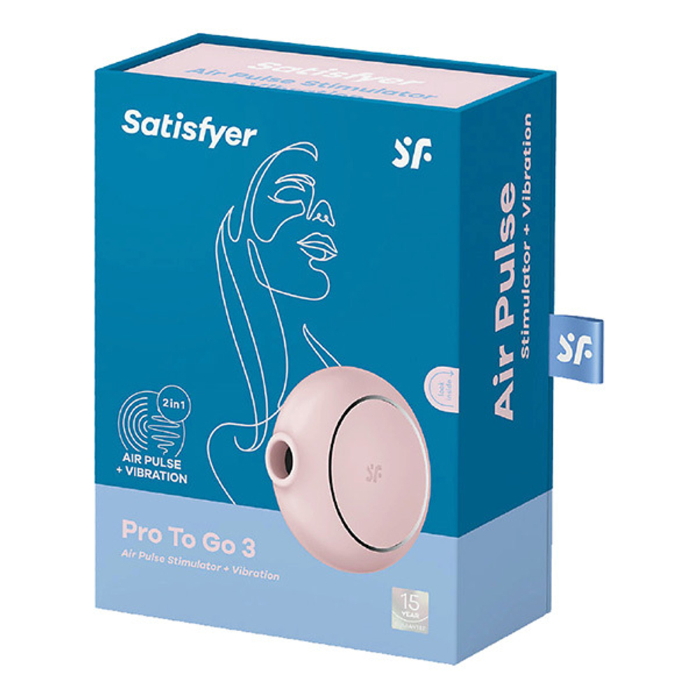 Розовый клиторальный стимулятор 8,5см Satisfyer Pro To Go 3 Rose