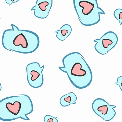romantic illustration, birthday or valentines pattern, love