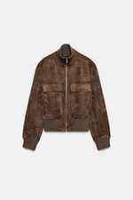 БОМБЕР ИЗ ИСКУССТВЕННОЙ ЗАМШИ — ZARA