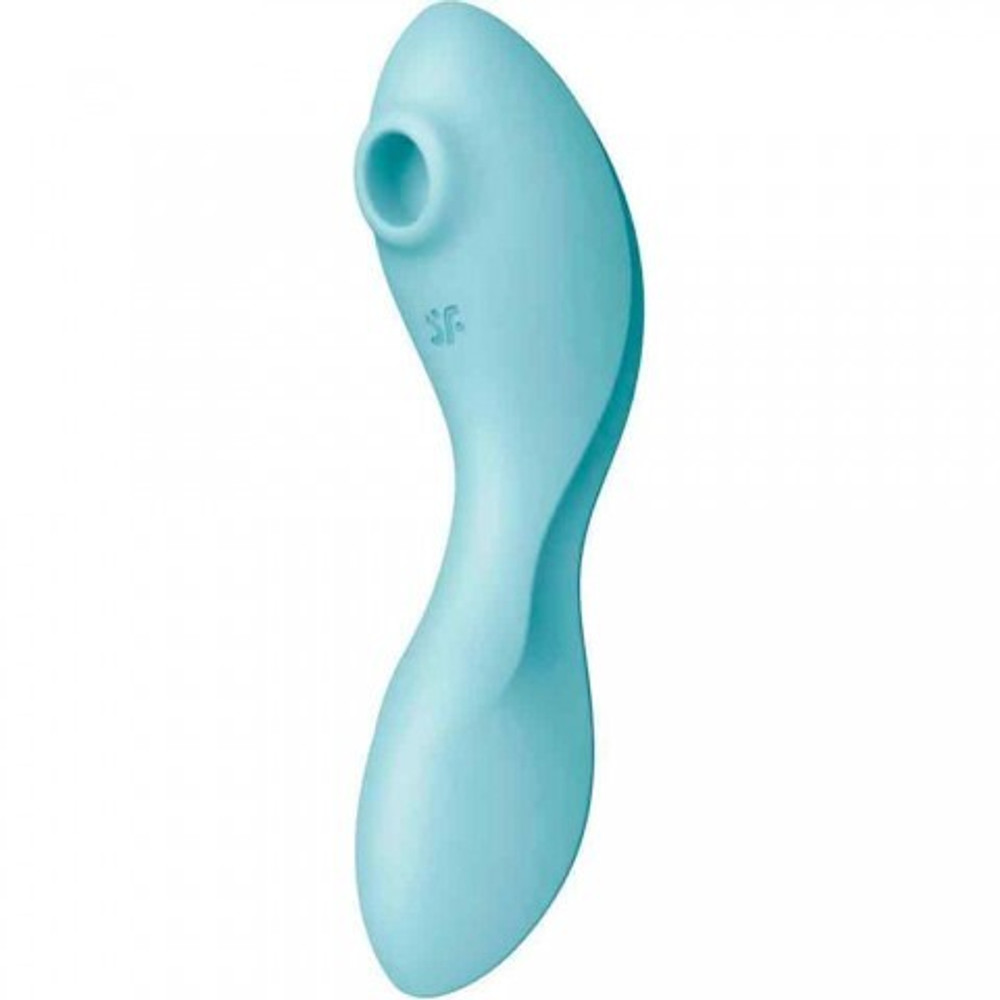 Вакуумный стимулятор с вибрацией Satisfyer Curvy Trinity 5+ голубой