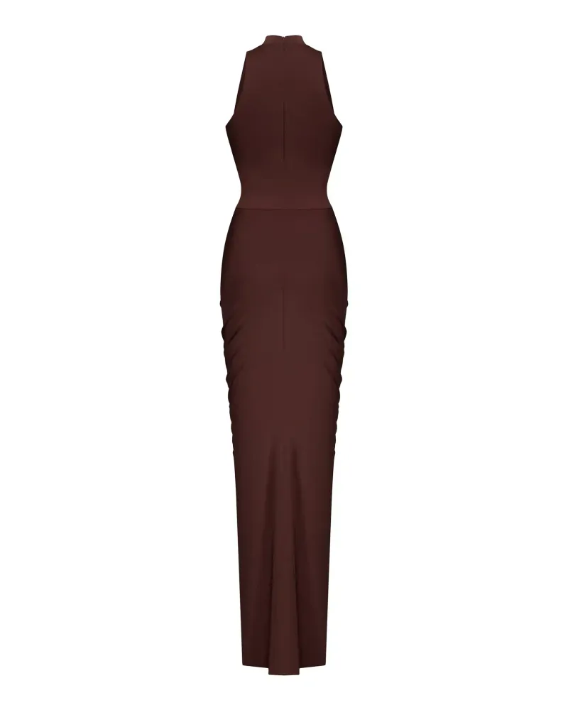 Иви макси (Ivy maxi), платье макси из шоколадного бифлекса