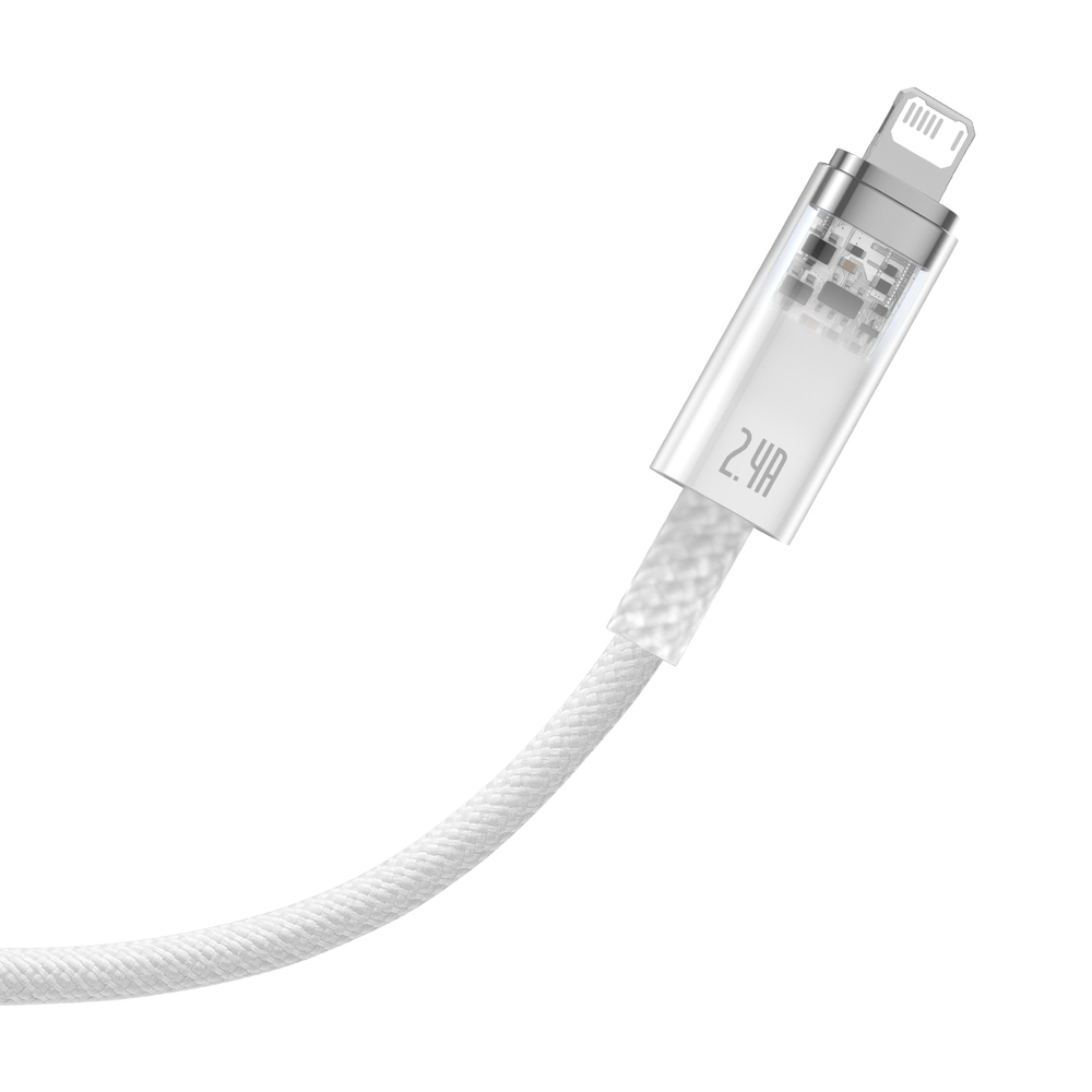 USB-A - Lightning Кабель Baseus Explorer STC Charging+Data 2.4A 2m - White