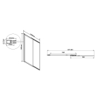 Душевая шторка на ванну Vincea VSB-1E100CL, 1000*1450, хром, стекло прозрачное