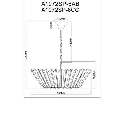 Подвесная люстра Arte Lamp FLORIZEL A1072SP-6CC, 6хE14