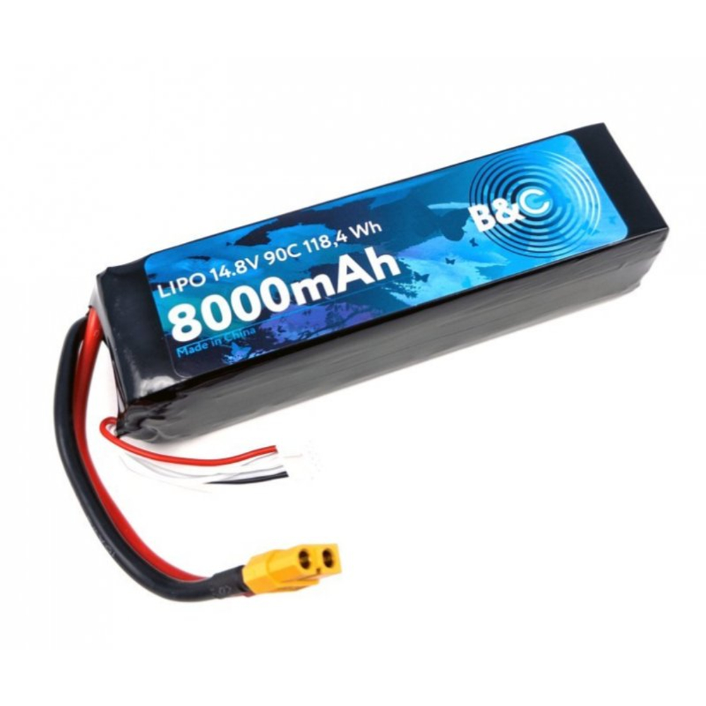 Аккумулятор LiPo B&C 8000 mAh 14.8V (4S) 90C XT60 Softcase B&C-8000-4S-90-S-XT60