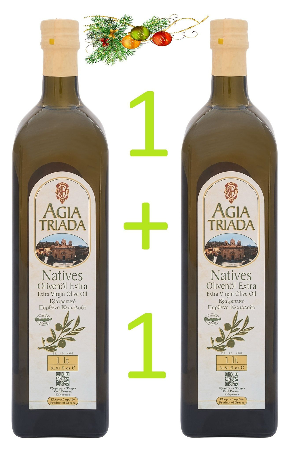 Оливковое масло Agia Triada, 500мл стекло / Extra Virgin, Монастырское, Греция, Крит.
