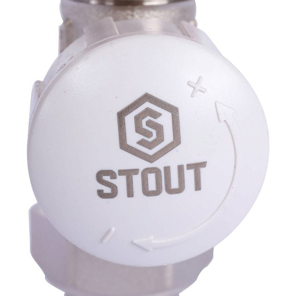 Клапан термостатический прямой STOUT - 1/2" x 3/4"EK (ВР/НГ евроконус, PN10, Tmax 100°C)
