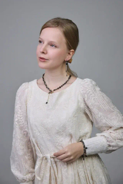 Серьги "Амора" с гематитом и черным цирконом, оттенок золото