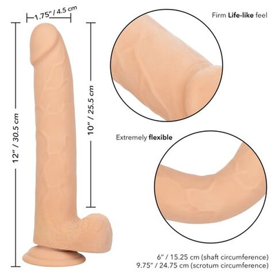 Телесный фаллоимитатор-гигант Size Queen 10 - 30,5 см. (Цвет: телесный)