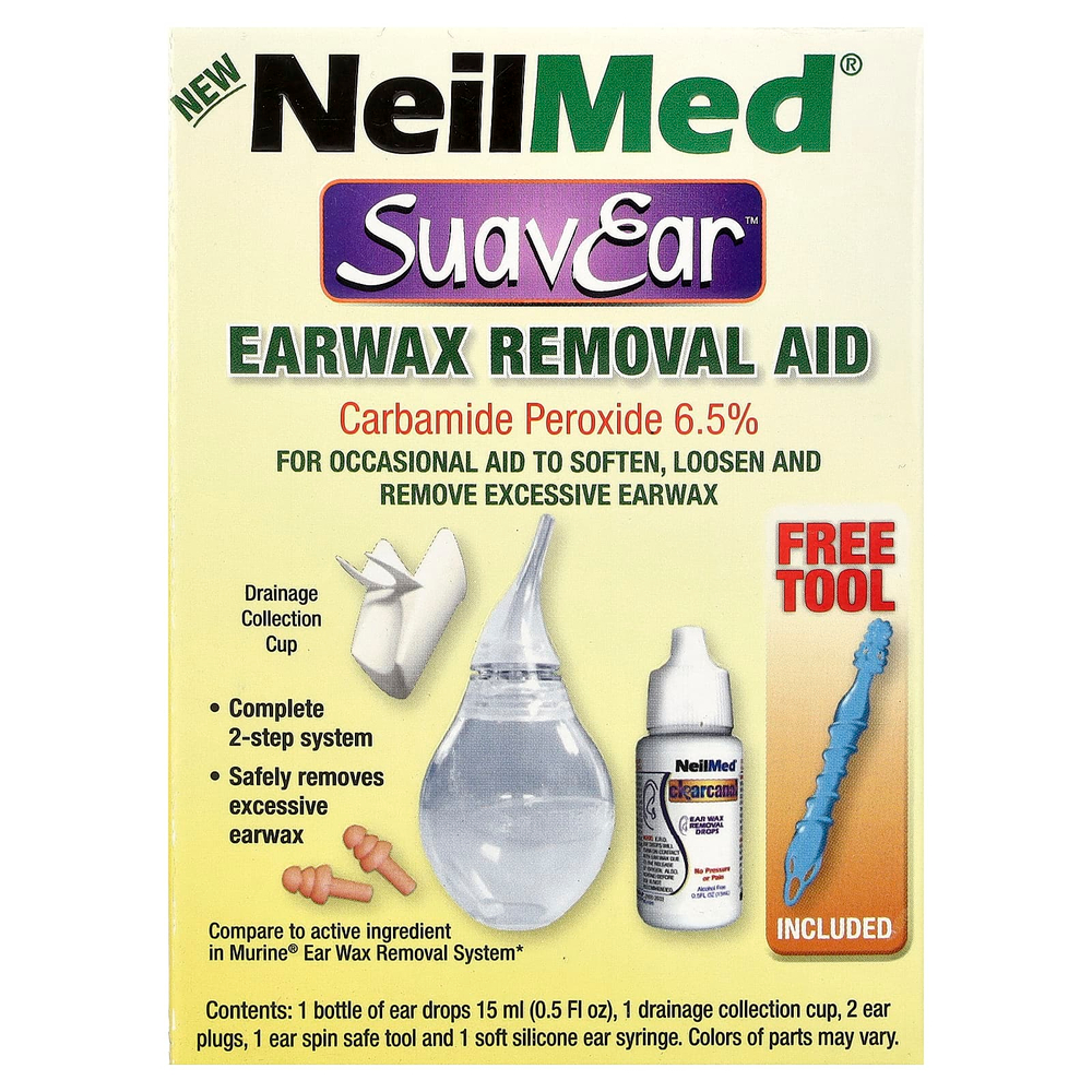 NeilMed, SuaveEar, средство для удаления ушной серы, 6 шт.