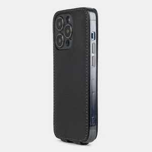 Чехол для iPhone 15 Pro из кожи козы, черного цвета