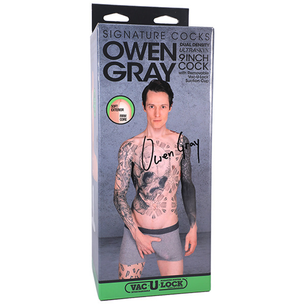 Фаллоимитатор с мошонкой на съемной присоске слепок порно-звезды Owen Gray Signature Cocks - 9 Inch ULTRASKYN Cock with Removable Vac-U-Lock Suction Cup
