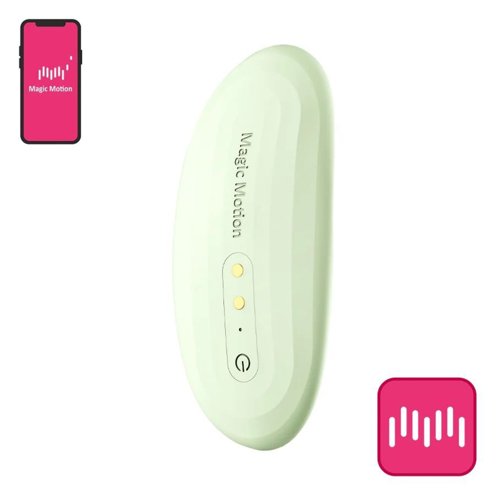 Зеленый вибромассажер в трусики Magic Motion Nyx - 8,8 см. (Цвет: зеленый)