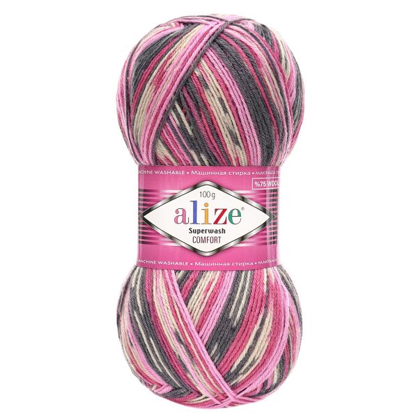 Пряжа Alize (Ализе) Superwash Comfort Socks / уп.5 мот. по 100 г, 420м, 7707 А