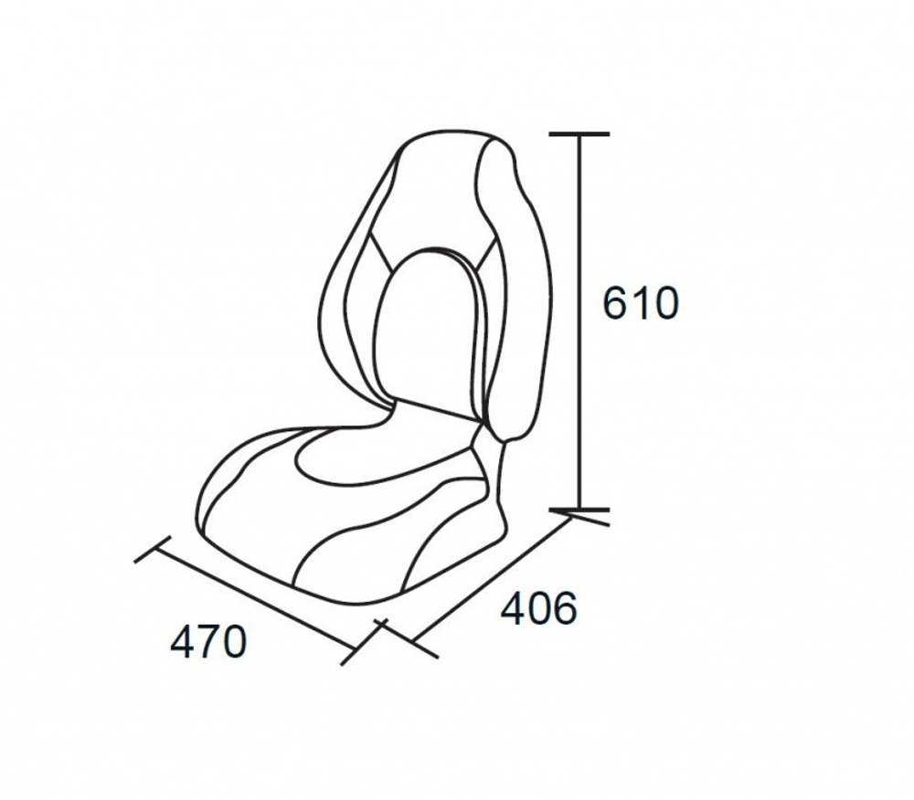 Кресло Premium Countured Seat - серый/синий