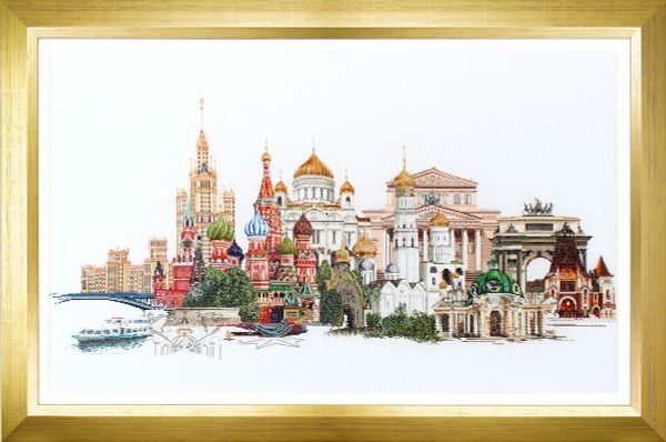 Набор для вышивания нитками Thea Gouverneur, Москва, канва аида 18 ct, 79х50 см