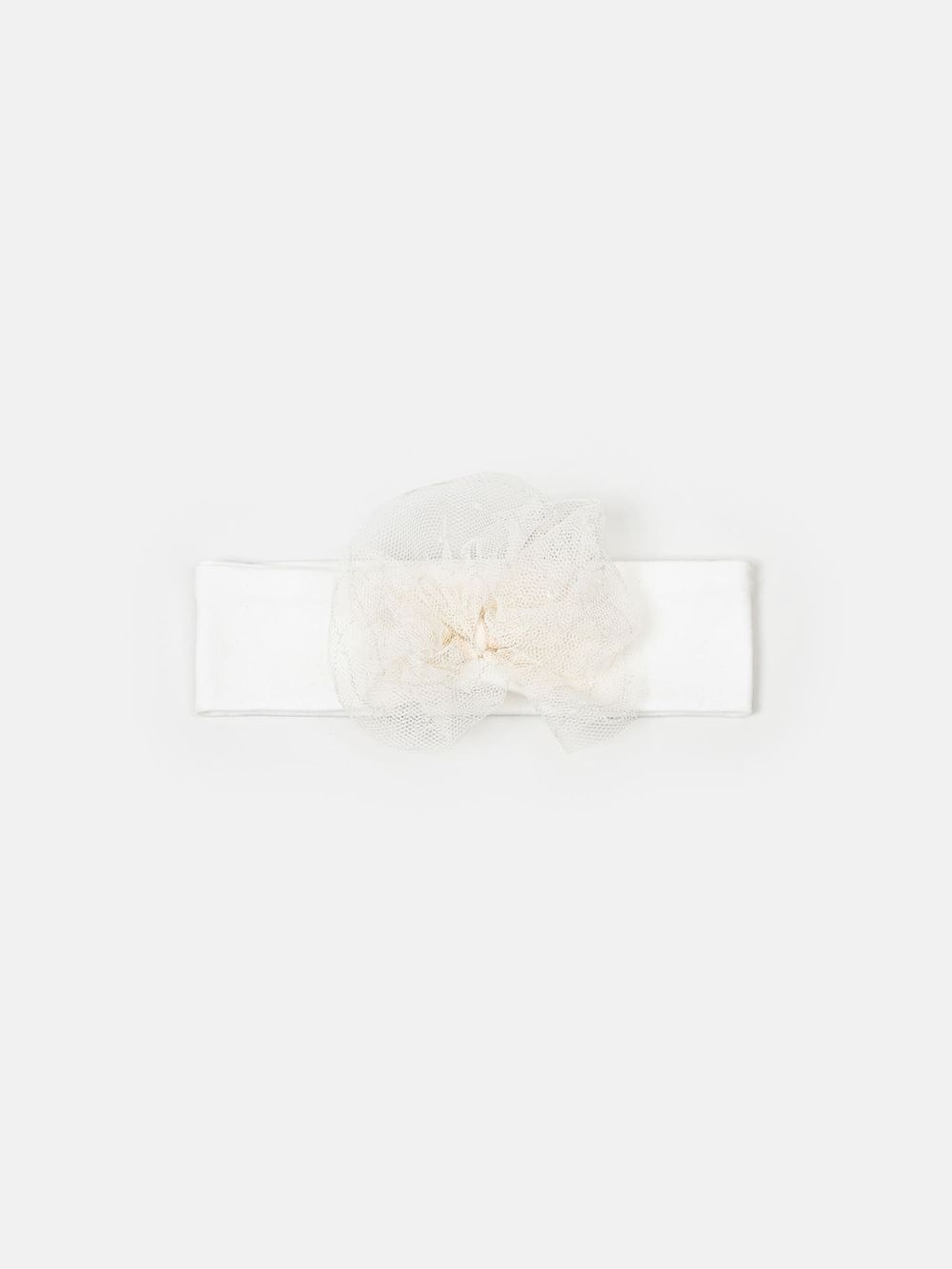 Повязка с бантом из фатина "Экрю" 0+