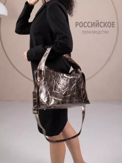 Сумка багет через плечо натуральная кожа тоут