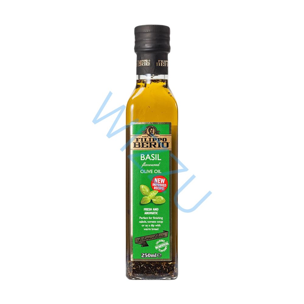 Масло оливковое нерафинированное EXTRA VIRGIN с базиликом, СТ/Б, 0,25 Л, FILIPPO BERIO