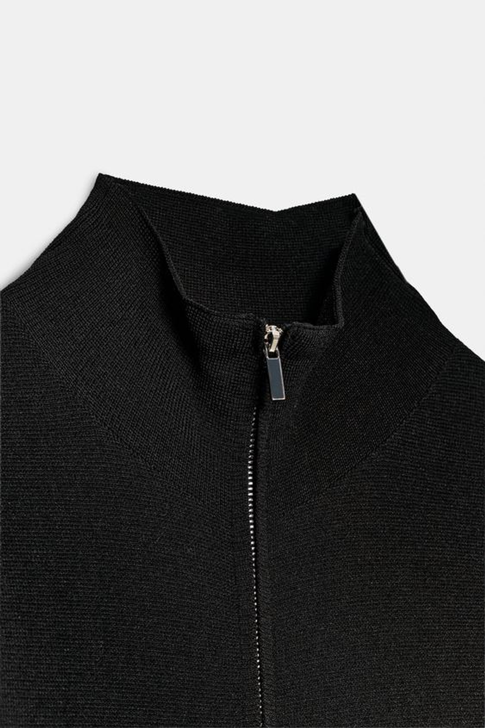 ZARA КАРДИГАН С ЗАСТЕЖКОЙ-МОЛНИЕЙ, ЧЕРНЫЙ