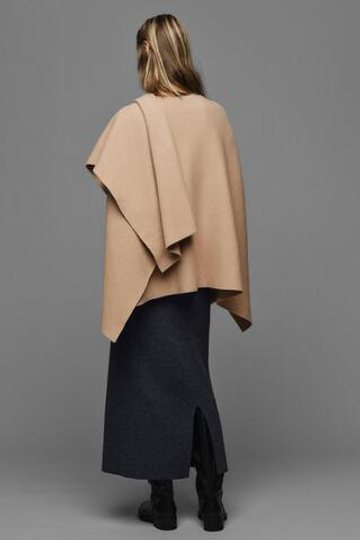 ZARA ОДНОТОННАЯ ТРИКОТАЖНАЯ НАКИДКА, СВЕТЛЫЙ ЖЕЛТО-КОРИЧНЕВЫЙ