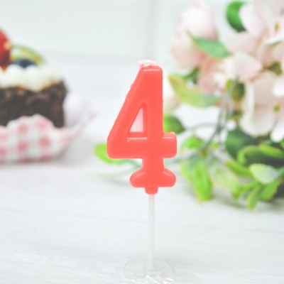 Свеча для торта цифра "4", 7см