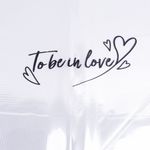 Упаковочная пленка (0,58*0,58 м) To be in love (черное сердечко), Прозрачный, 20 шт.