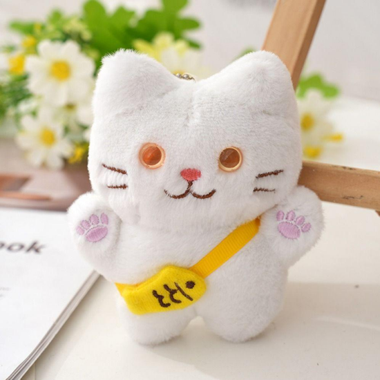 Мягкий брелок Котик белый, 12 см