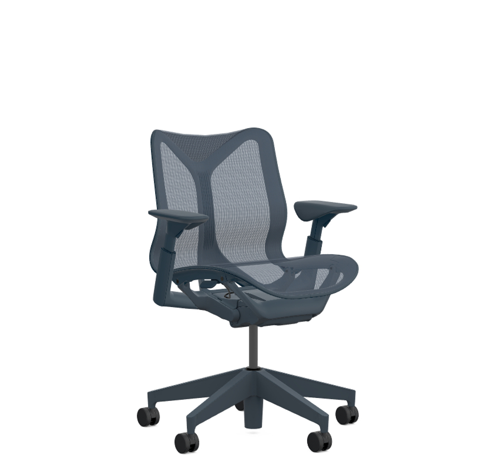 Кресло Herman Miller Cosm, низкая спинка, цвет Nightfall, регулируемые подлокотники