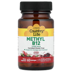 Country Life, метилированный витамин B12, со вкусом вишни, 5000 мкг, 60 пастилок