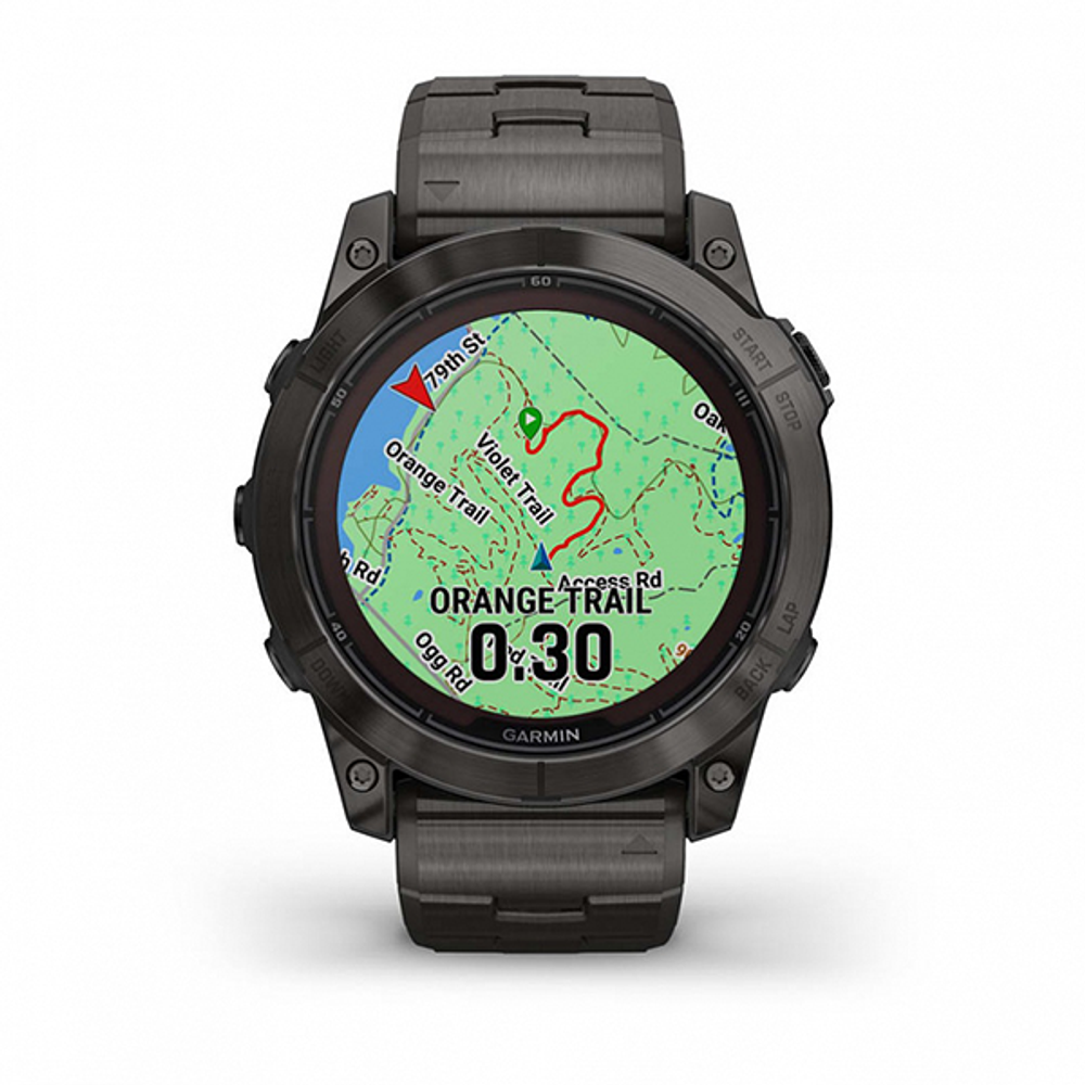 Умные часы Garmin FENIX 7X PRO Sapphire Solar Edition 51 мм титановый угольно-серый корпус с DLC-покрытием и титановым браслетом