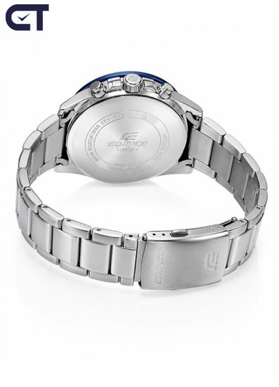 CASIO EFV-570D-2AVUDF EDIFICE мужские наручные часы — стальной хронограф с синим циферблатом