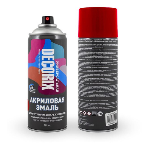 Эмаль аэроз. DECORIX акрил. темно-красная 520мл  0101-05 DX