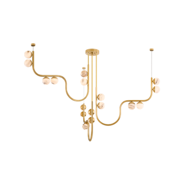 Corbett Avignon Chandelier, 173 cm, Vintage Brass