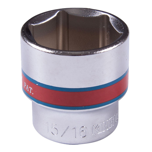 KING TONY (333530S) Головка торцевая стандартная шестигранная 3/8", дюймовая 15/16"