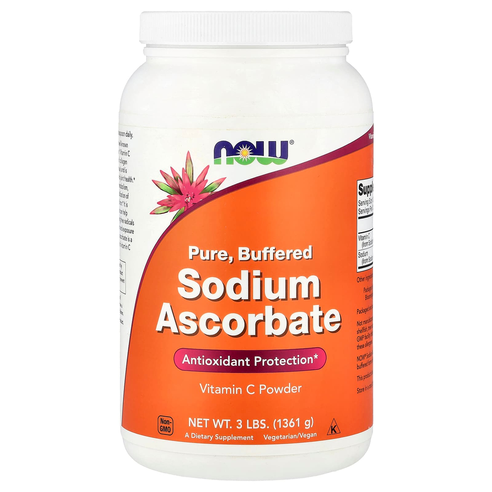 NOW Foods, порошок аскорбата натрия, 1361 г (3 фунта)