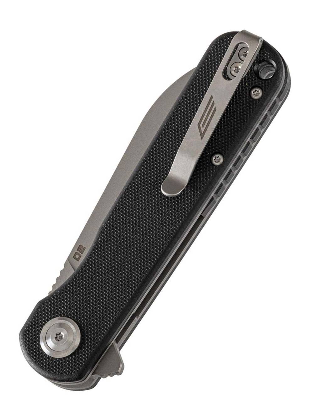 Нож складной GhostBlade Omen, сталь D2, 58-62 HRC, Sheepfoot, рукоять G10 чёрная, замок Liner lock, флиппер, 110 г