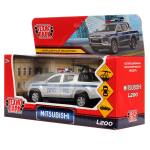Модель ин. мет. "Mitsubishi L200 Pickup Полиция" 13см, двери, багаж, коробка L200-12POL-ARM (Технопарк)