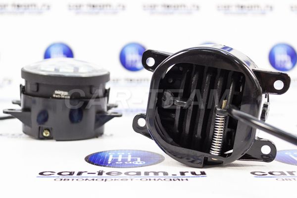Противотуманные фары (ПТФ) линзованные "Sal-Man" (3 диода LED 50W два режима Lime+White (3000K+6000K) на Лада Веста, Нива Урбан, Гранта FL, Ларгус FL, X-Ray, Renault, Nissan, Honda, Ford, Opel, Peugeot, Mitsubishi, Daewoo (арт. 01162)