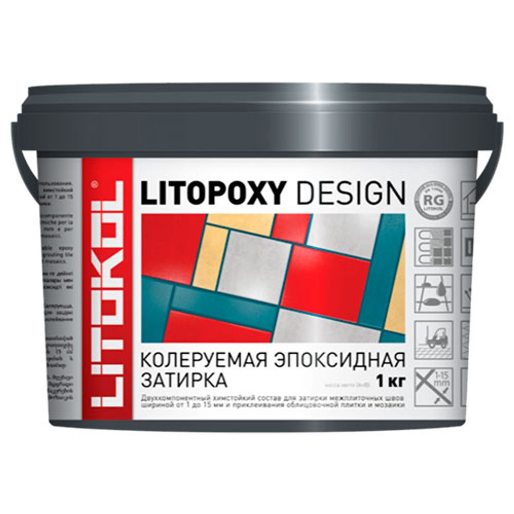 Затирка швов эпоксидная Litokol LITOPOXY DESIGN колеруемая, ведро 1 кг
