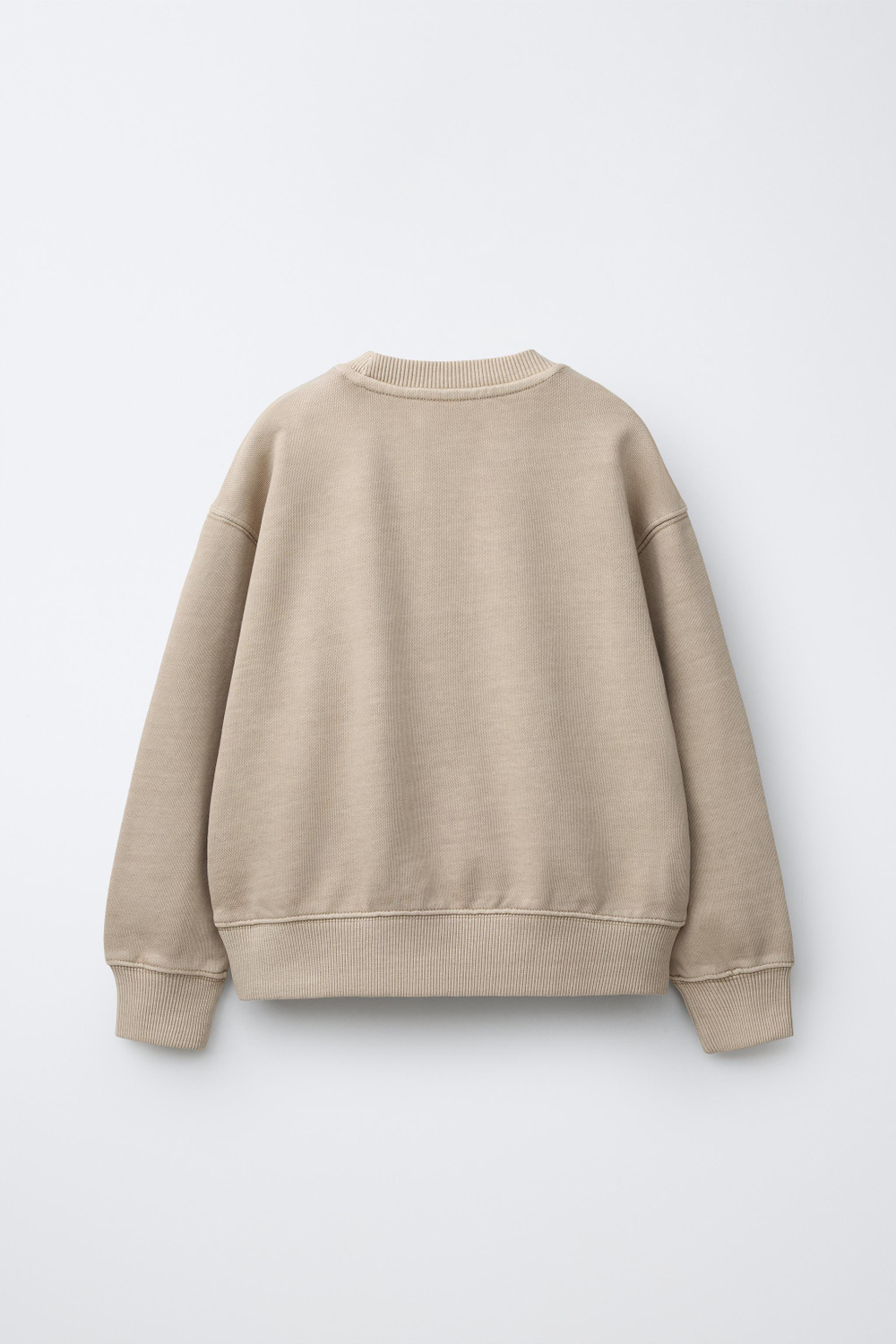 ZARA ОДНОТОННАЯ ТОЛСТОВКА ИЗ КРАШЕНОЙ ТКАНИ, БЕЖЕВЫЙ