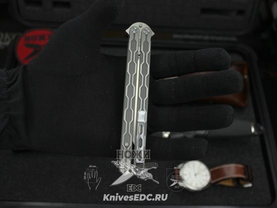 Складной нож REPTILIAN "Плазма-05" c клинком из стали CPM-S35VN, рукоять титан