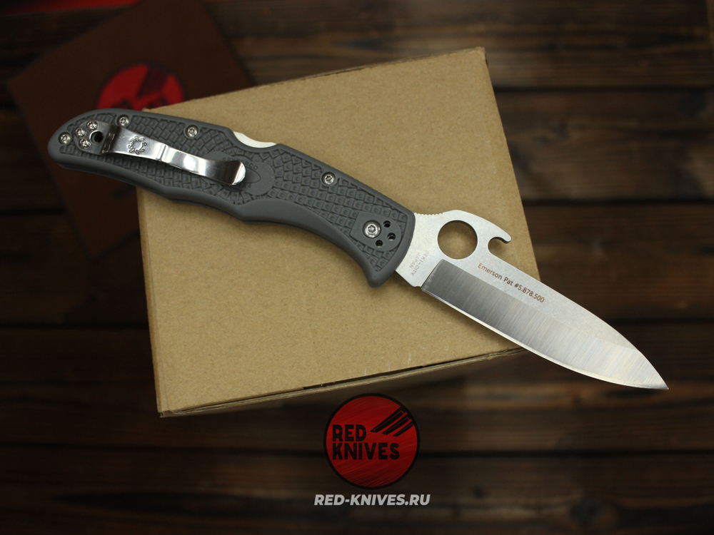 Нож Spyderco Endura 4 Emerson Wave - рук. серая (версия 2024г.) RK-500