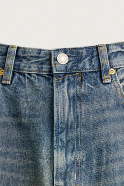 ZARA ДЖИНСЫ LOOSE FIT, ЗЕЛЕНОВАТО-СИНИЙ