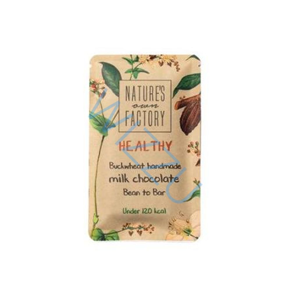 Гречишный шоколад Молочный с изюмом и лепестками миндаля Nature`s own factory 25гр