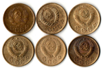 Набор монет 2 копейки 1936,37,49,54,55,56 (6 шт) (F-XF) (4)