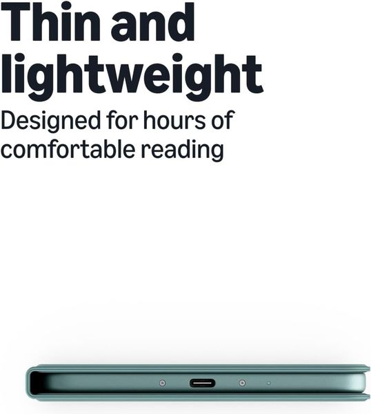 Оригинальный чехол для Amazon Kindle 2026 32Gb Aluminum Slim Plant-Based Leather Cover, Зеленый | Seaglass Green