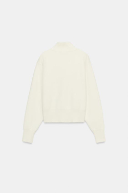 ZARA СВИТЕР С ВЫСОКИМ ВОРОТНИКОМ, ЭКРЮ
